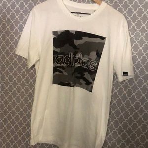 White and camo adidas shirt
